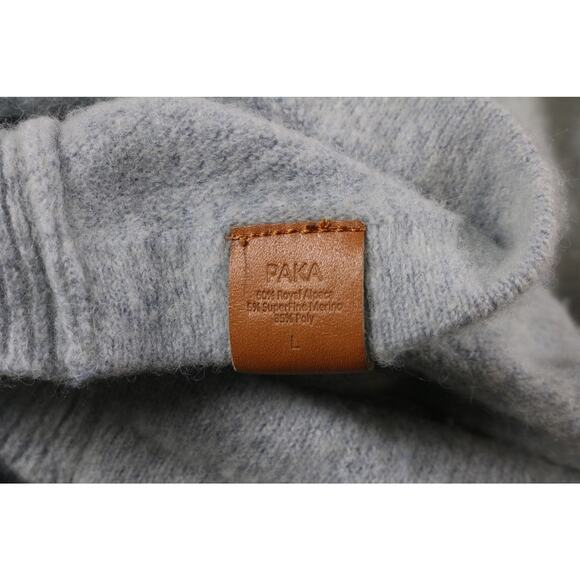 Smart Wool Sweater Womens L Blue Alpaca Merino Poly Crewneck THIS WAS WASHED - Picture 7 of 14